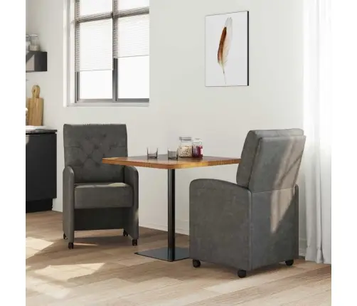 Ēdamkrēsli Ar Riteņiem 2 Pcs Melna 58 X 67 X 97 Cm Mākslīgā Āda Vidaxl