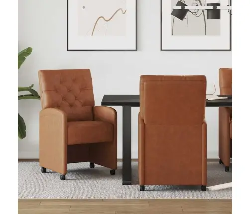 Valgomojo Kėdės Su Ratukais 2 Pcs Ruda 58 X 67 X 97 Cm