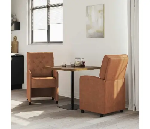 Valgomojo Kėdės Su Ratukais 2 Pcs Ruda 58 X 67 X 97 Cm