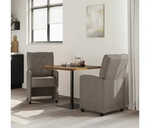 Ēdamkrēsli 2 Pcs Pelēka 58 X 67 X 97 Cm Mākslīgā Āda Vidaxl