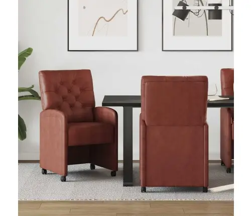 Ratastega Söögi-Toolid 2 Pcs Kläbiv Pruun 58 X 67 X 97 Cm