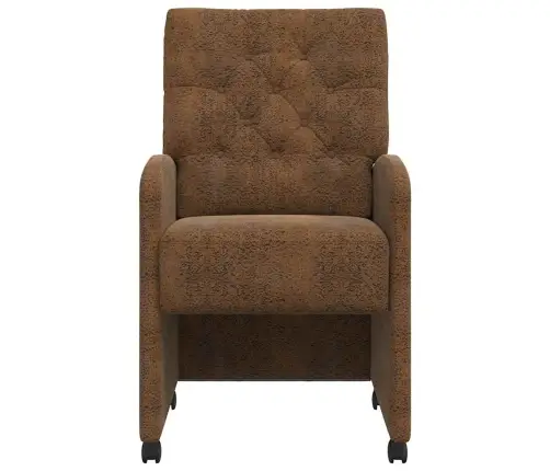 Ēdamkrēsli 2 Pcs Brūna 58 X 67 X 97 Cm Mākslīga Zamša Āda Vidaxl