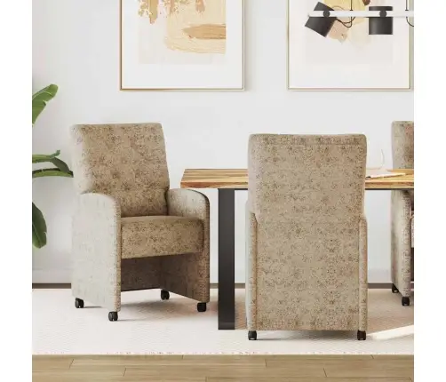 Valgomojo Kėdės Su Ratukais Su Ratais 2 Pcs Šviesiai Pilka