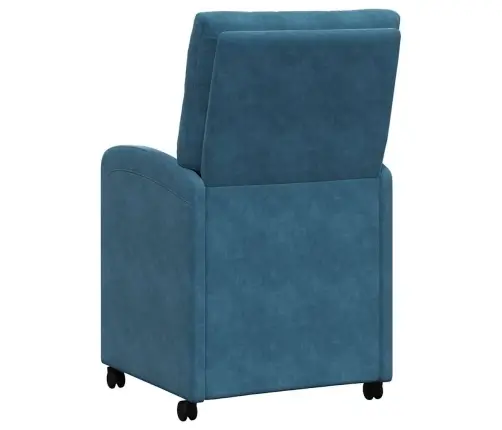 Ēdamkrēsli Ar Riteņiem 2 Pcs Zila 58 X 67 X 97 Cm Samts Vidaxl