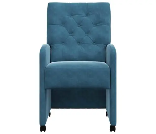 Ēdamkrēsli Ar Riteņiem 2 Pcs Zila 58 X 67 X 97 Cm Samts Vidaxl