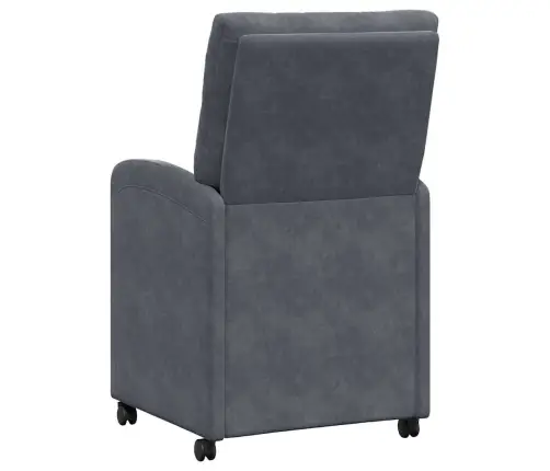 Ēdamkrēsli Ar Riteņiem 2 Pcs Tumši Pelēka 58 X 67 X 97 Cm Samts Vidaxl