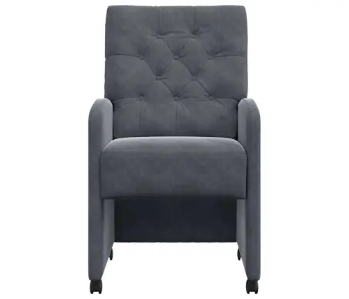 Ēdamkrēsli Ar Riteņiem 2 Pcs Tumši Pelēka 58 X 67 X 97 Cm Samts Vidaxl