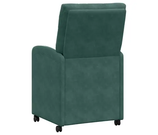 Ēdamkrēsli Ar Riteņiem 2 Pcs Tumši Zaļa 58 X 67 X 97 Cm Samts Vidaxl