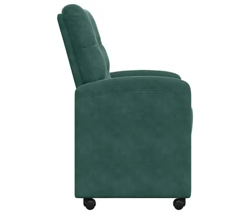 Ēdamkrēsli Ar Riteņiem 2 Pcs Tumši Zaļa 58 X 67 X 97 Cm Samts Vidaxl