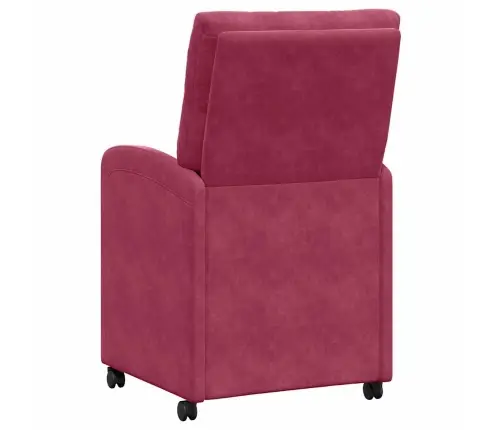 Ratastega Söögi-Toolid 2 Pcs Veinipunane 58 X 67 X 97 Cm Samet