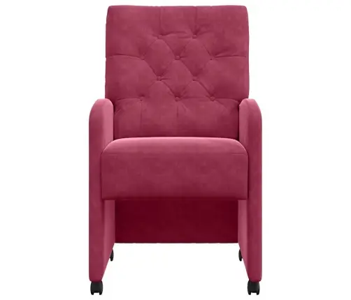 Ratastega Söögi-Toolid 2 Pcs Veinipunane 58 X 67 X 97 Cm Samet