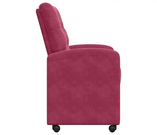 Ratastega Söögi-Toolid 2 Pcs Veinipunane 58 X 67 X 97 Cm Samet