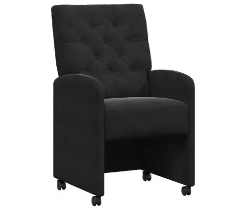 Ēdamkrēsli Ar Riteņiem 2 Pcs Melna 58 X 67 X 97 Cm Samts Vidaxl