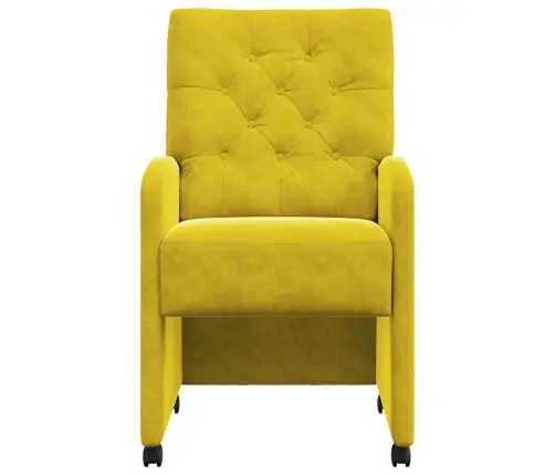 Ēdamkrēsli Ar Riteņiem 2 Pcs Dzeltena 58 X 67 X 97 Cm Samts Vidaxl