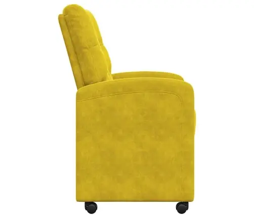 Ēdamkrēsli Ar Riteņiem 2 Pcs Dzeltena 58 X 67 X 97 Cm Samts Vidaxl