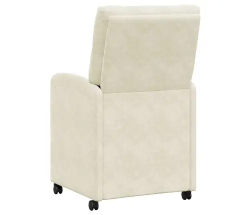 Ēdamkrēsli Ar Riteņiem 2 Pcs Krēmkrāsa 58 X 67 X 97 Cm Samts Vidaxl