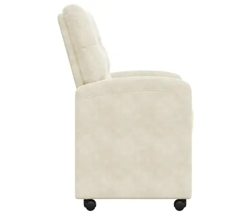 Ēdamkrēsli Ar Riteņiem 2 Pcs Krēmkrāsa 58 X 67 X 97 Cm Samts Vidaxl