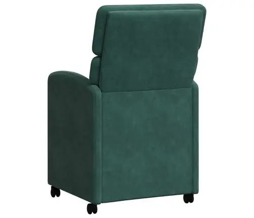 Ēdamkrēsli Ar Riteņiem 2 Pcs Tumši Zaļa 58 X 65 X 98 Cm Samts Vidaxl