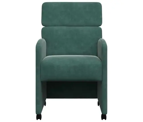 Ēdamkrēsli Ar Riteņiem 2 Pcs Tumši Zaļa 58 X 65 X 98 Cm Samts Vidaxl