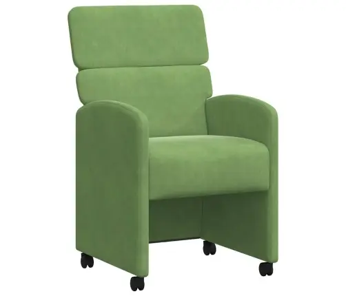 Ēdamkrēsli Ar Riteņiem 2 Pcs Gaiši Zaļa 58 X 65 X 98 Cm Samts Vidaxl