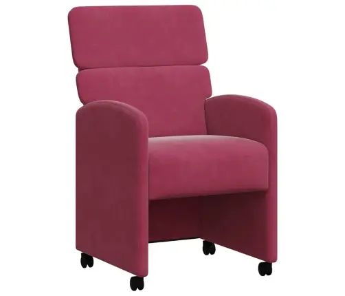 Ēdamkrēsli Ar Riteņiem 2 Pcs Vīnsarkans 58 X 65 X 98 Cm Samts Vidaxl