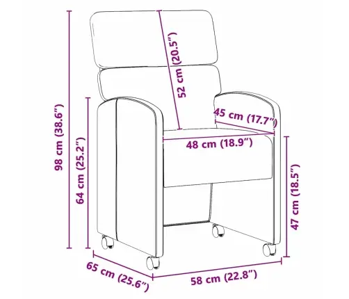 Ēdamkrēsli Ar Riteņiem 2 Pcs Vīnsarkans 58 X 65 X 98 Cm Samts Vidaxl