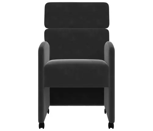 Valgomojo Kėdės Su Ratais 2 Pcs Juoda 58 X 65 X 98 Cm Aksomas