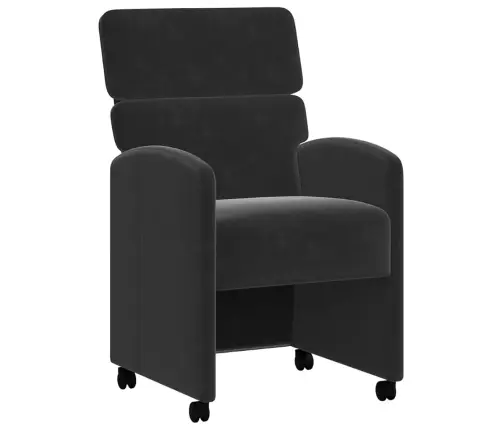 Valgomojo Kėdės Su Ratais 2 Pcs Juoda 58 X 65 X 98 Cm Aksomas