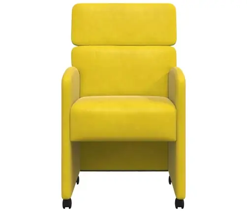 Ēdamkrēsli Ar Riteņiem 2 Pcs Dzeltena 58 X 65 X 98 Cm Samts Vidaxl