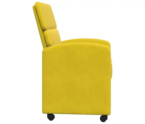 Ēdamkrēsli Ar Riteņiem 2 Pcs Dzeltena 58 X 65 X 98 Cm Samts Vidaxl