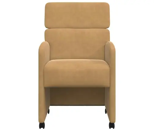 Ēdamkrēsli Ar Riteņiem 2 Pcs Brūna 58 X 65 X 98 Cm Samts Vidaxl