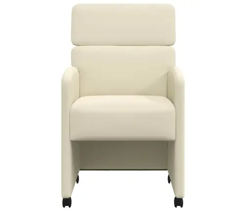 Ēdamkrēsli 2 Pcs Krēmkrāsa 58 X 65 X 98 Cm Mākslīgā Āda Vidaxl