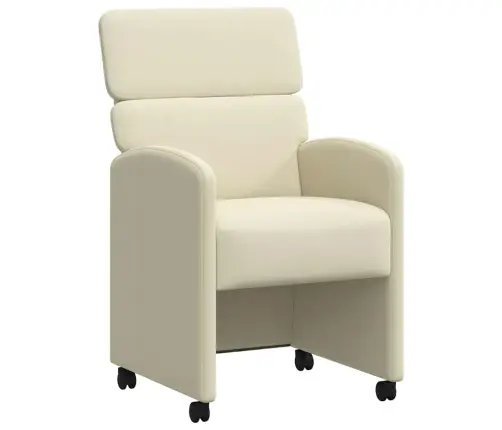 Ēdamkrēsli 2 Pcs Krēmkrāsa 58 X 65 X 98 Cm Mākslīgā Āda Vidaxl