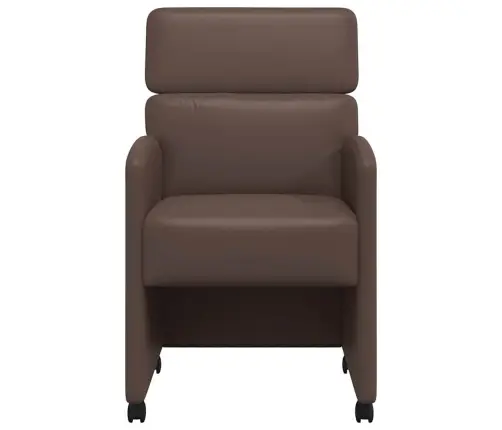 Ēdamkrēsli Ar Riteņiem 2 Pcs Brūna 58 X 65 X 98 Cm Mākslīgā Āda Vidaxl