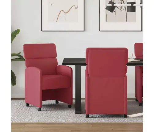 Ēdamkrēsli 2 Pcs Vīnsarkans 58 X 65 X 98 Cm Mākslīgā Āda Vidaxl