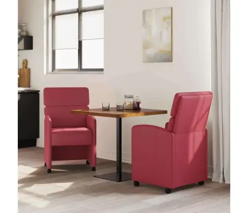 Ēdamkrēsli 2 Pcs Vīnsarkans 58 X 65 X 98 Cm Mākslīgā Āda Vidaxl