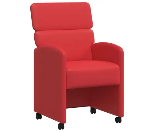 Ratastega Söögi-Toolid 2 Pcs Punane 58 X 65 X 98 Cm Kunstnahk