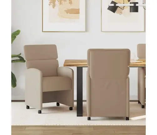 Ēdamkrēsli 2 Pcs Kapučīno 58 X 65 X 98 Cm Mākslīgā Āda Vidaxl