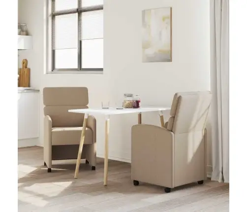 Ēdamkrēsli 2 Pcs Kapučīno 58 X 65 X 98 Cm Mākslīgā Āda Vidaxl