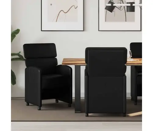 Ratastega Söögi-Toolid 2 Pcs Must 58 X 65 X 98 Cm Kunstnahk