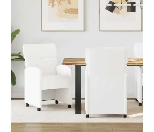 Valgomojo Kėdės 2 Pcs Balta 58 X 65 X 98 Cm Dirbtinė Oda