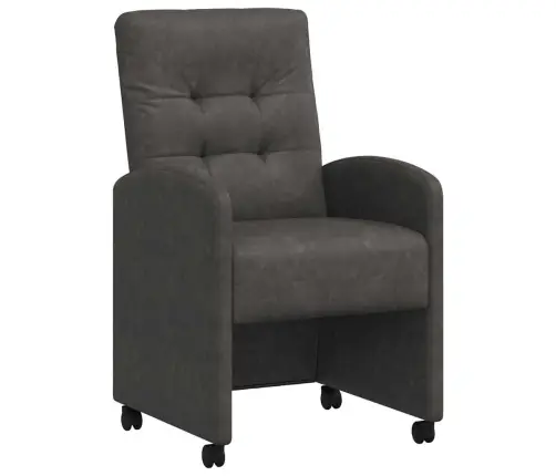 Ēdamkrēsli Ar Riteņiem 2 Pcs Melna 57 X 67 X 98 Cm Mākslīgā Āda Vidaxl