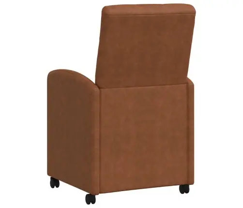 Ēdamkrēsli Ar Riteņiem 2 Pcs Brūna 57 X 67 X 98 Cm Mākslīgā Āda Vidaxl