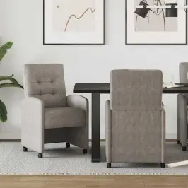 Ēdamkrēsli 2 Pcs Pelēka 57 X 67 X 98 Cm Mākslīgā Āda Vidaxl