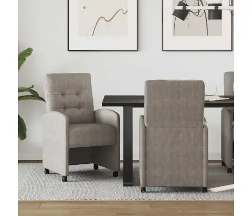 Ēdamkrēsli 2 Pcs Pelēka 57 X 67 X 98 Cm Mākslīgā Āda Vidaxl