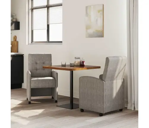 Ēdamkrēsli 2 Pcs Pelēka 57 X 67 X 98 Cm Mākslīgā Āda Vidaxl