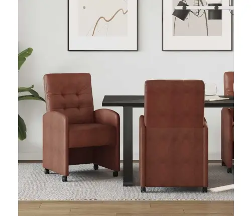 Ēdamkrēsli 2 Pcs Spīdīga Brūna 57 X 67 X 98 Cm Mākslīgā Āda Vidaxl