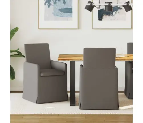 Ēdamkrēsli Ar Riteņiem 2 Pcs Gaiši Pelēka 57 X 67 X 95 Cm Lins Vidaxl