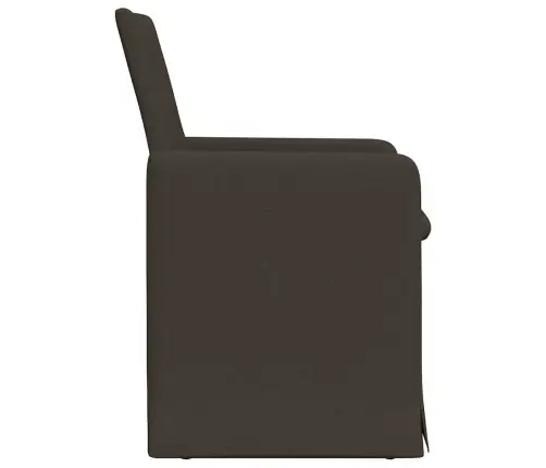 Ēdamkrēsli Ar Riteņiem 2 Pcs Tumši Pelēka 57 X 67 X 95 Cm Lins Vidaxl