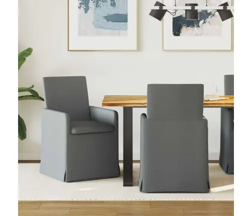 Ēdamkrēsli 2 Pcs Tumši Pelēka 57 X 67 X 95 Cm Audums Vidaxl